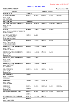 Rozkład ważny od: 01.01.2017 KWIDZYN, DWORZEC PKS