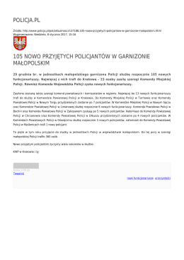 policja.pl 105 nowo przyjętych policjantów w garnizonie małopolskim
