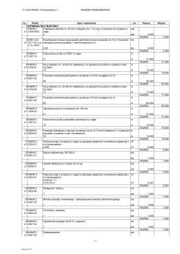 11 LISTOPADA 178 poprawiony 1 KSIĄŻKA PRZEDMIAR&Oacute;W Lp