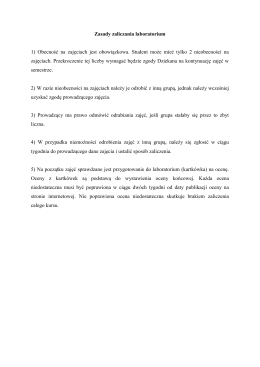 Zasady zaliczania
