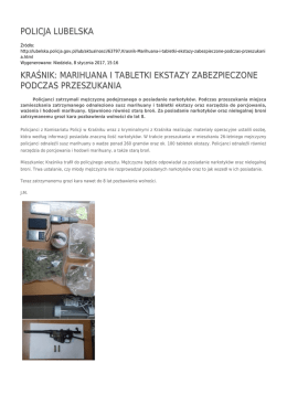 policja lubelska kraśnik: marihuana i tabletki ekstazy zabezpieczone