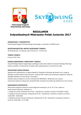 REGULAMIN Indywidualnych Mistrzostw Polski Juniorów 2017