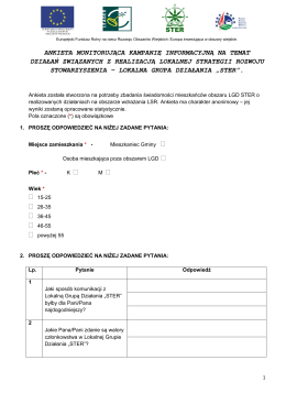 formularz ankiety - LGD-STER