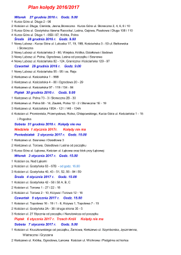 Plan Kolędy 2016