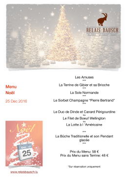 Menu No&euml;l - Relais Bausch