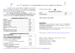 2nde GT DPM 2016 - Lycée Duplessis