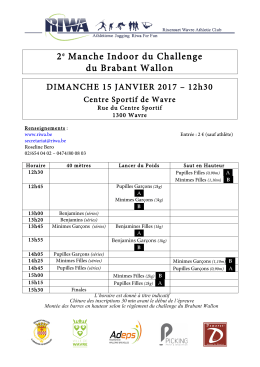 2e Manche Indoor du Challenge du Brabant Wallon