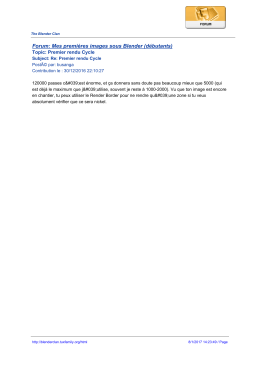 Forum: Mes premières images sous Blender (débutants)