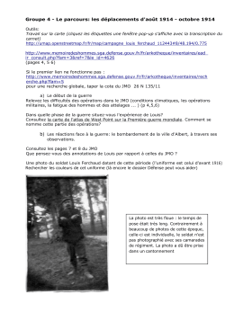 Groupe 4 - Le parcours: les d&eacute;placements d`ao&ucirc;t 1914