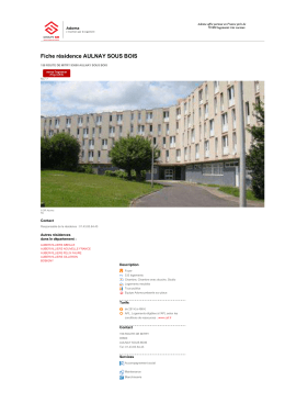 Fiche résidence AULNAY SOUS BOIS