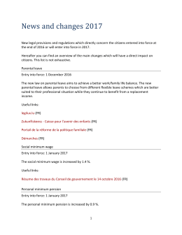 News and changes 2017
