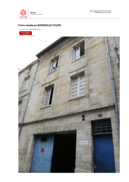 Fiche r&eacute;sidence BORDEAUX FOURS