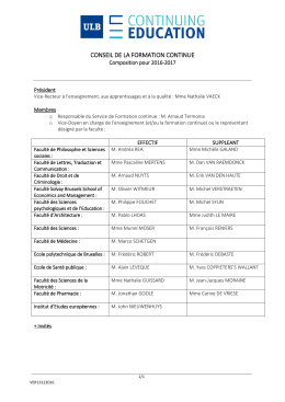 CONSEIL DE LA FORMATION CONTINUE