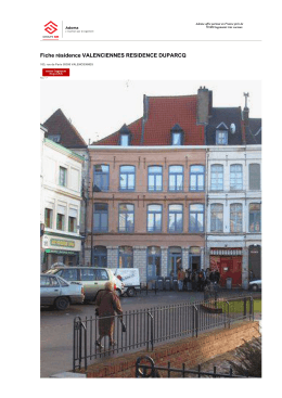 Fiche résidence VALENCIENNES RESIDENCE DUPARCQ