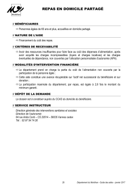 REPAS EN DOMICILE PARTAGÉ