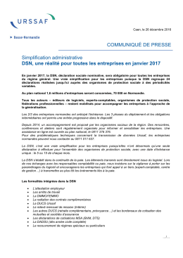 COMMUNIQUÉ DE PRESSE Simplification administrative