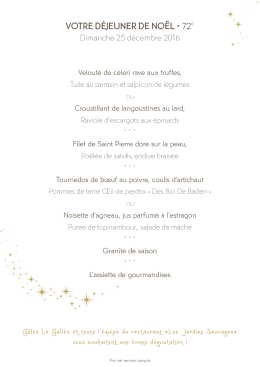 VOTRE DÉJEUNER DE NOËL • 72€