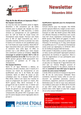 Newsletter: D&eacute;cembre 2016 - lutry