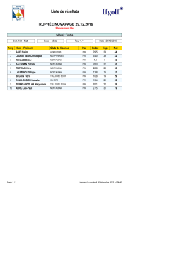 Resultat Net Novapage N°5 - Golf de Montauban l`Estang