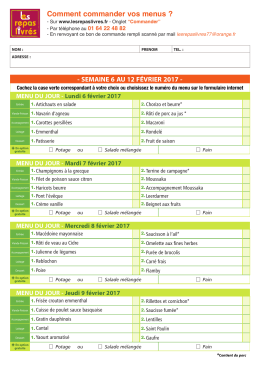 Menus 6 au 12 fév.