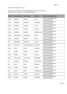 Page 1 / 1 Université Paris Diderot – Paris 7 Election à la