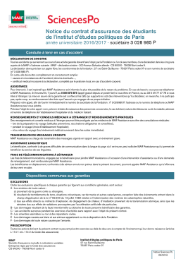 Notice du contrat d`assurance des étudiants de l