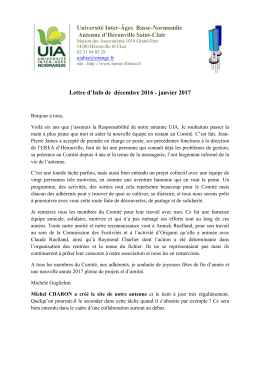 Lettre d`Info de d&eacute;cembre 2016