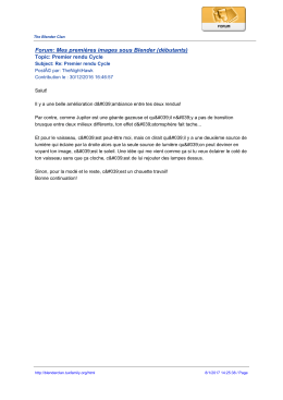 Forum: Mes premières images sous Blender (débutants)