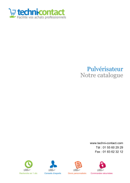Pulv&eacute;risateur Notre catalogue - Techni