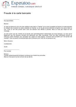 Fraude &agrave; la carte bancaire