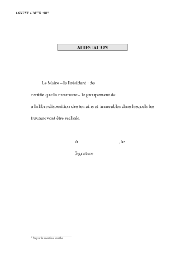 Annexe 6 : attestation de libre disposition
