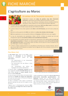 Télécharger la fiche marché : l`agriculture au Maroc