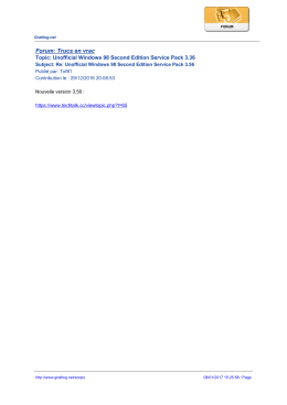 Forum: Trucs en vrac