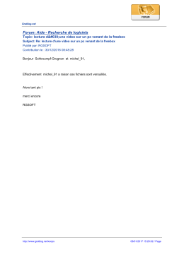 Forum: Aide - Recherche de logiciels