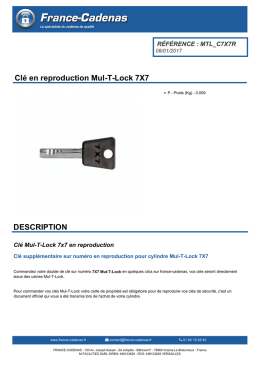 T&eacute;l&eacute;charger la fiche du produit - FRANCE