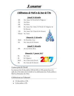 horaire de no&euml;l et du jour de l`an - Paroisse Sainte-Anne