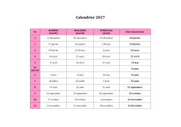 Calendrier 2017