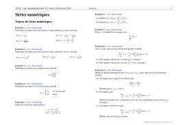 Séries numériques - CPGE Dupuy de Lôme