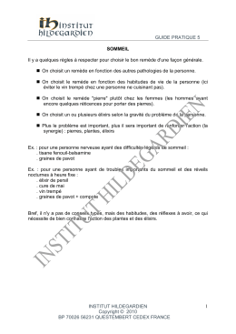 GUIDE PRATIQUE 5 INSTITUT HILDEGARDIEN Copyright © 2010