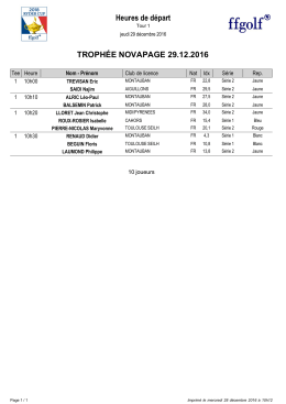 D&eacute;parts - Golf de Montauban l`Estang