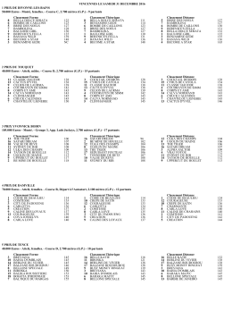 VINCENNES LE SAMEDI 31 DECEMBRE 2016 1 PRIX