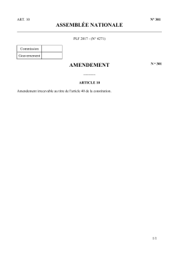 ASSEMBL&Eacute;E NATIONALE AMENDEMENT