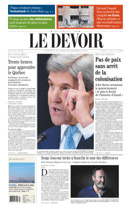 La une du jour