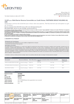 13.20% pa Multi Barrier Reverse Convertible sur Credit