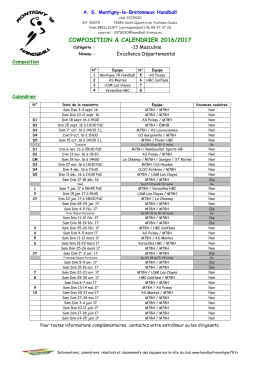 Calendrier -13M1A - AS Montigny-le