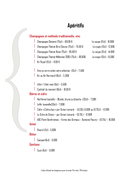 la carte des vins