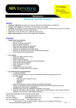 Methode de diagnostic de pannes