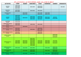 PLANNING ACTIVITES AQUALANE`S 2017
