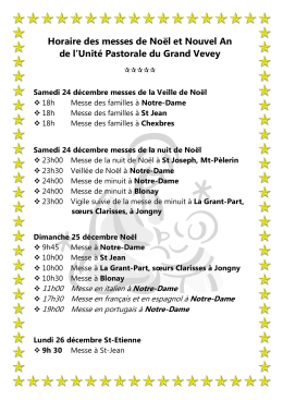 (2016 Horaire des messes de Noël et Nouvel An) - Cath-VD