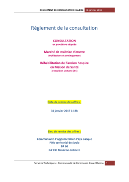 Règlement de la consultation